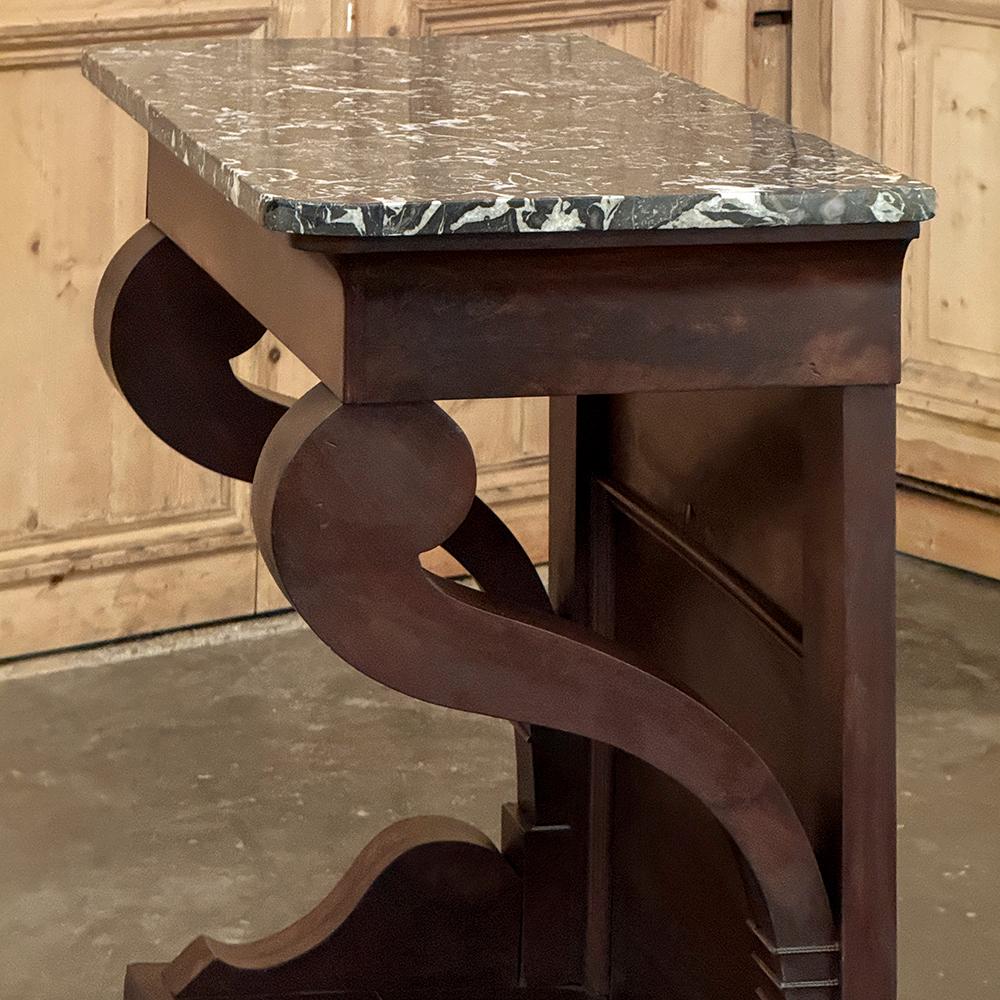 19th Century French Louis Philippe Period Mahogany Marble Top Console For Sale 12