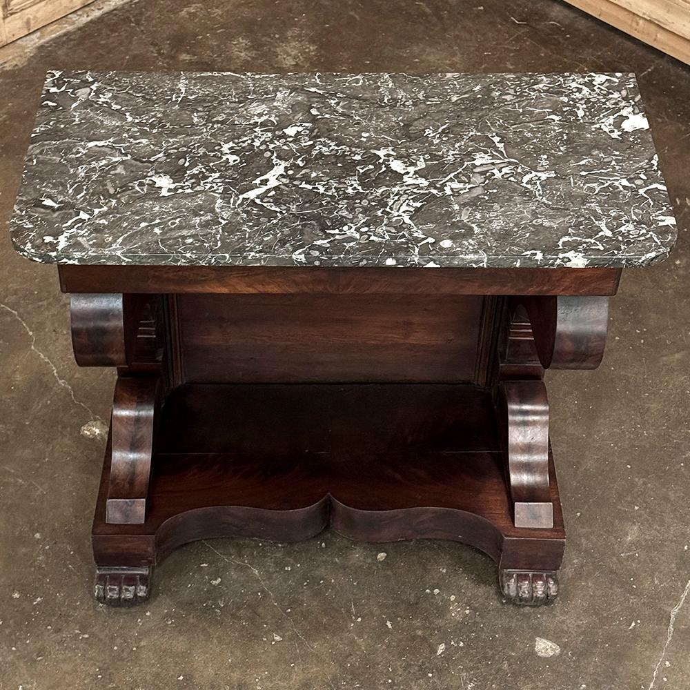 19th Century French Louis Philippe Period Mahogany Marble Top Console For Sale 14