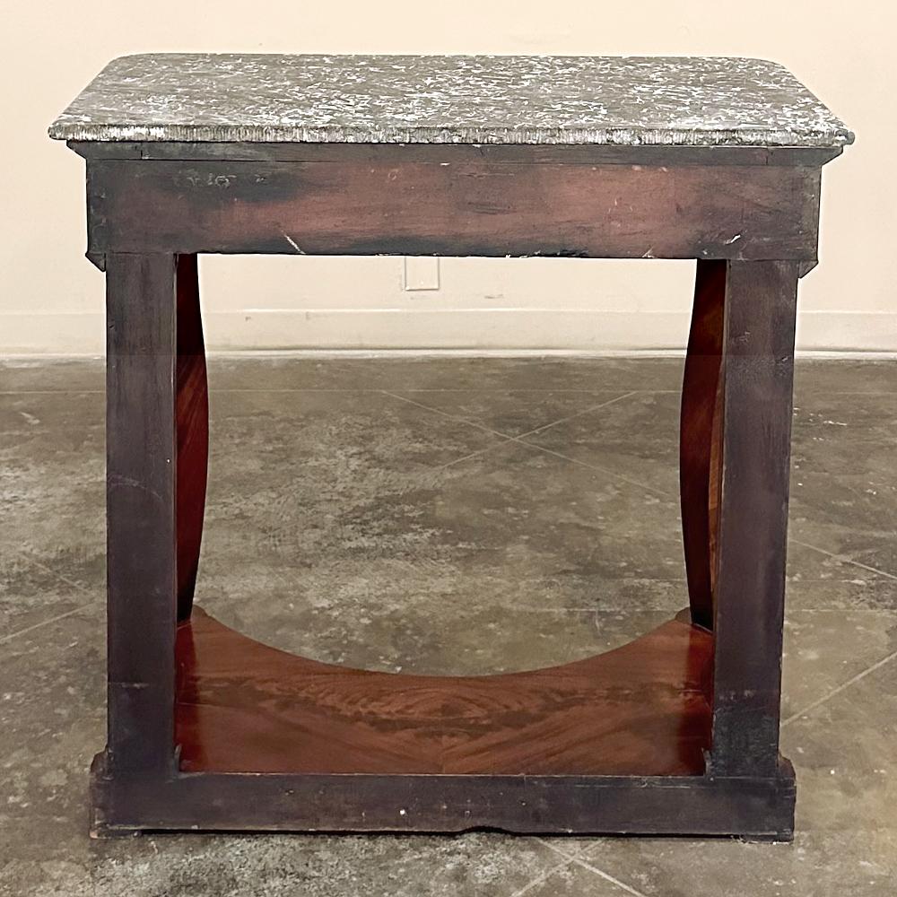 19th Century French Louis Philippe Period Mahogany Marble Top Console For Sale 16