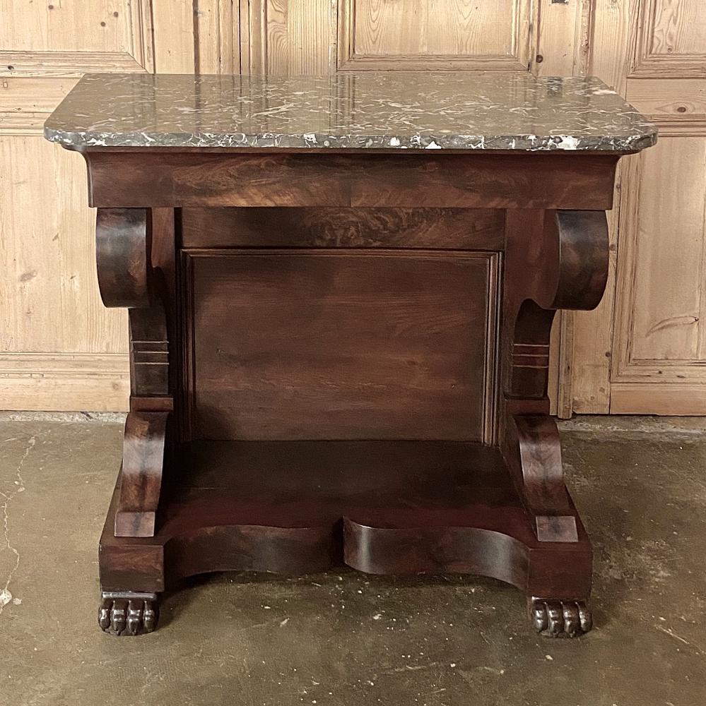 19th Century French Louis Philippe Period Mahogany Marble Top Console In Good Condition For Sale In Dallas, TX