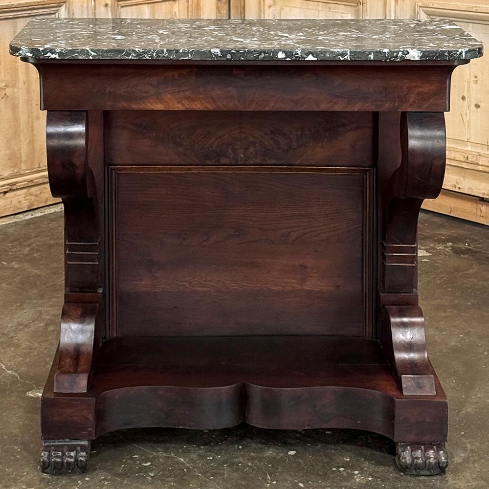 19th Century French Louis Philippe Period Mahogany Marble Top Console In Good Condition For Sale In Dallas, TX