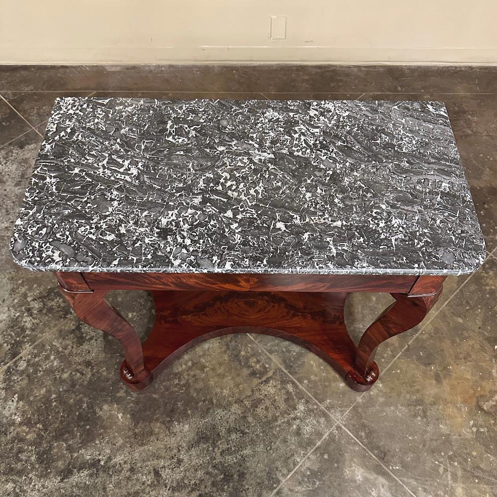 19th Century French Louis Philippe Period Mahogany Marble Top Console For Sale 3