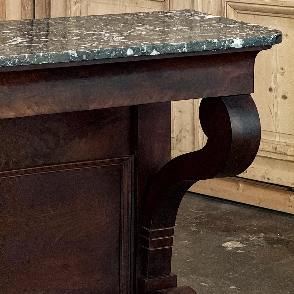 19th Century French Louis Philippe Period Mahogany Marble Top Console For Sale 3