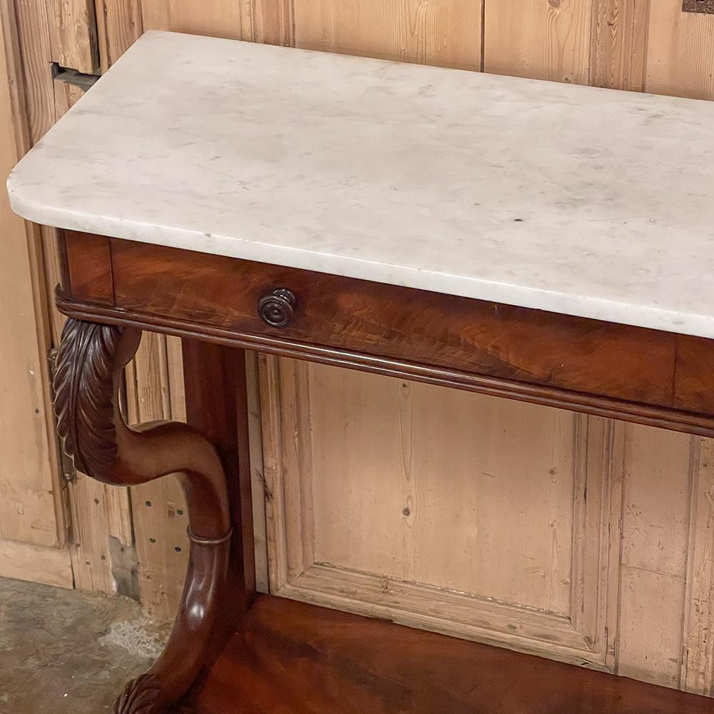 19th Century French Louis Philippe Period Mahogany Marble Top Console 2