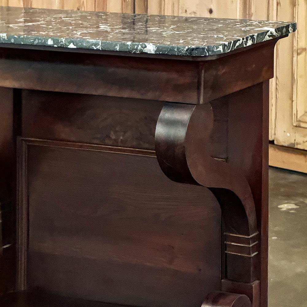 19th Century French Louis Philippe Period Mahogany Marble Top Console For Sale 4