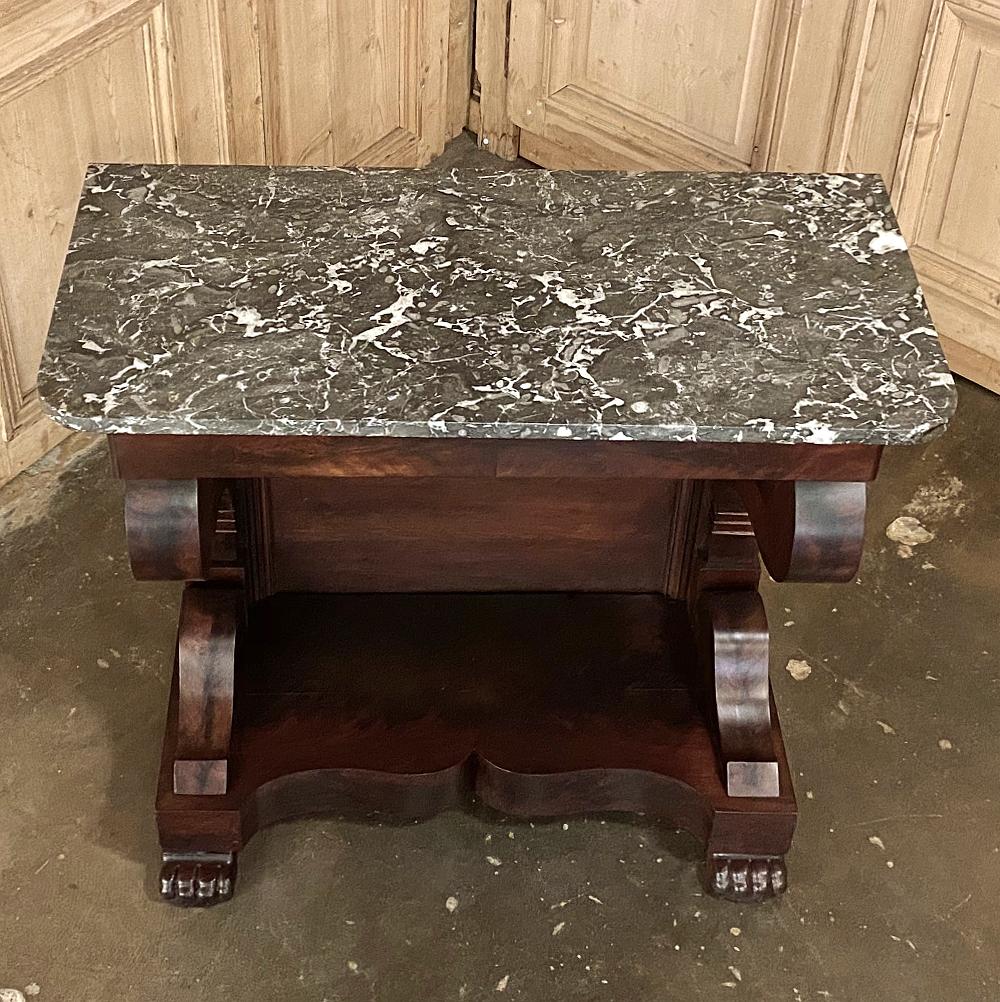 19th Century French Louis Philippe Period Mahogany Marble Top Console For Sale 4