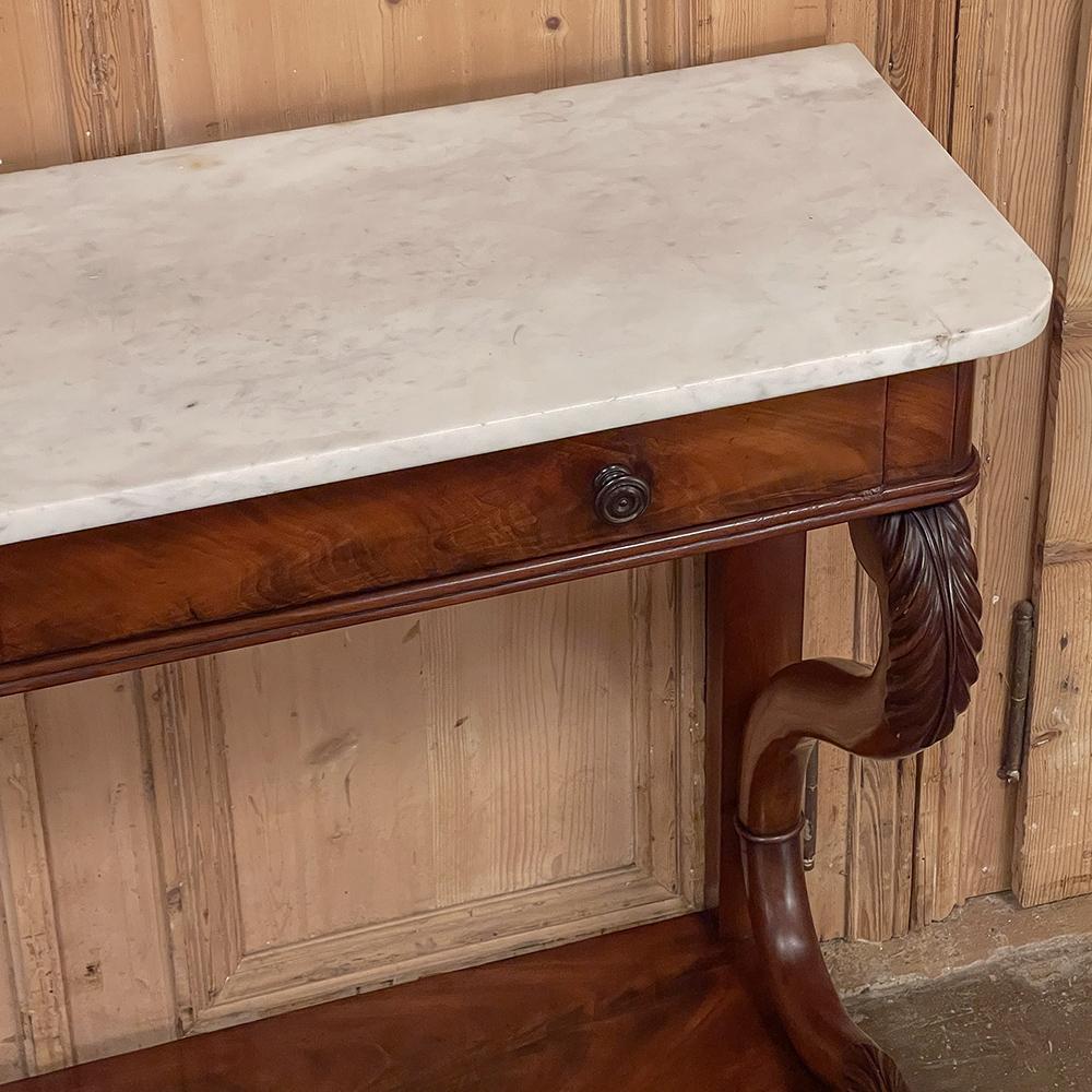 19th Century French Louis Philippe Period Mahogany Marble Top Console 3