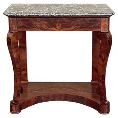 19th Century French Louis Philippe Period Mahogany Marble Top Console