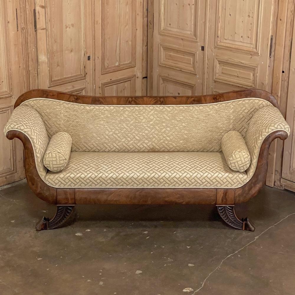 Hand-Crafted 19th Century French Louis Philippe Period Mahogany Sofa For Sale