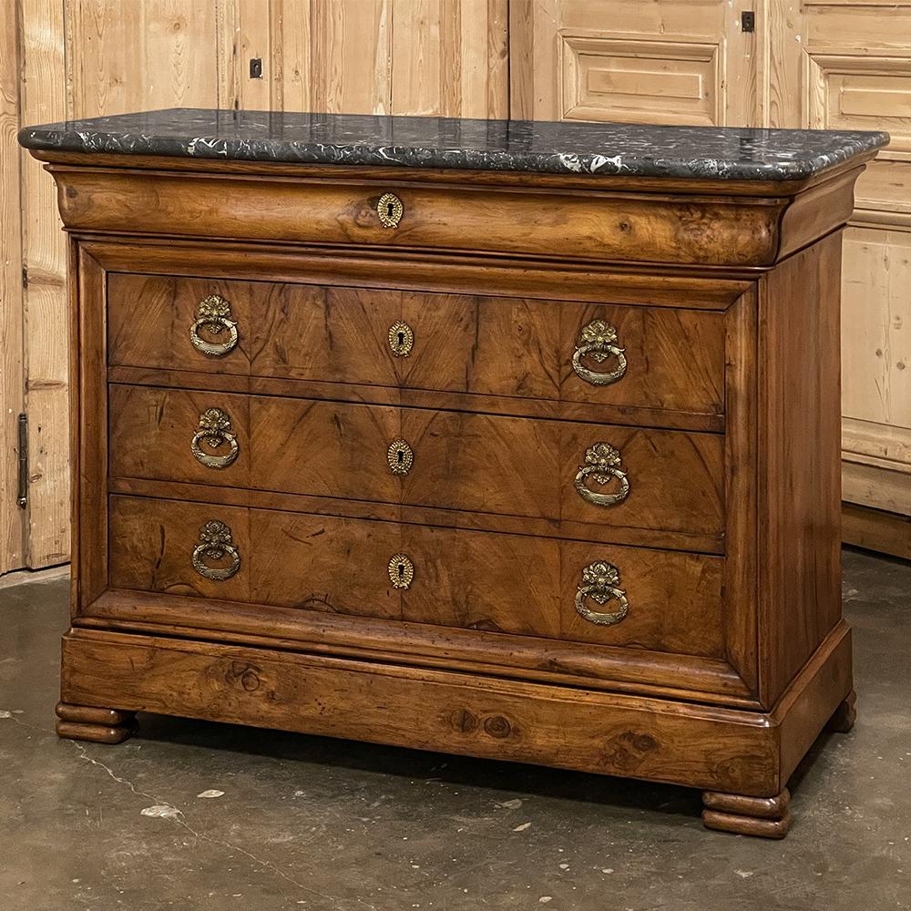 19th Century French Louis Philippe Period Marble Top Commode In Good Condition In Dallas, TX