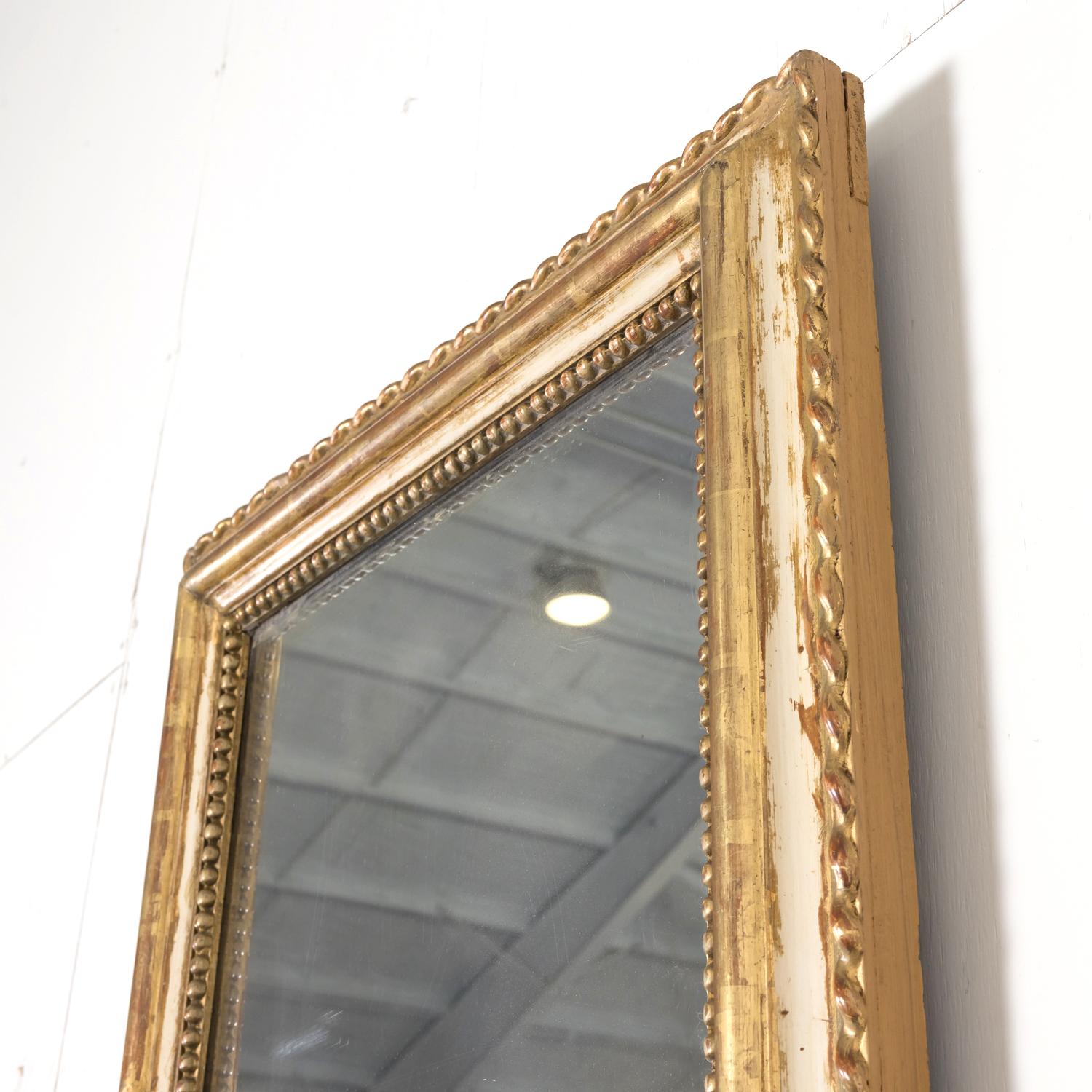Miroir d'époque Louis Philippe du 19ème siècle peint et partiellement doré en vente 3