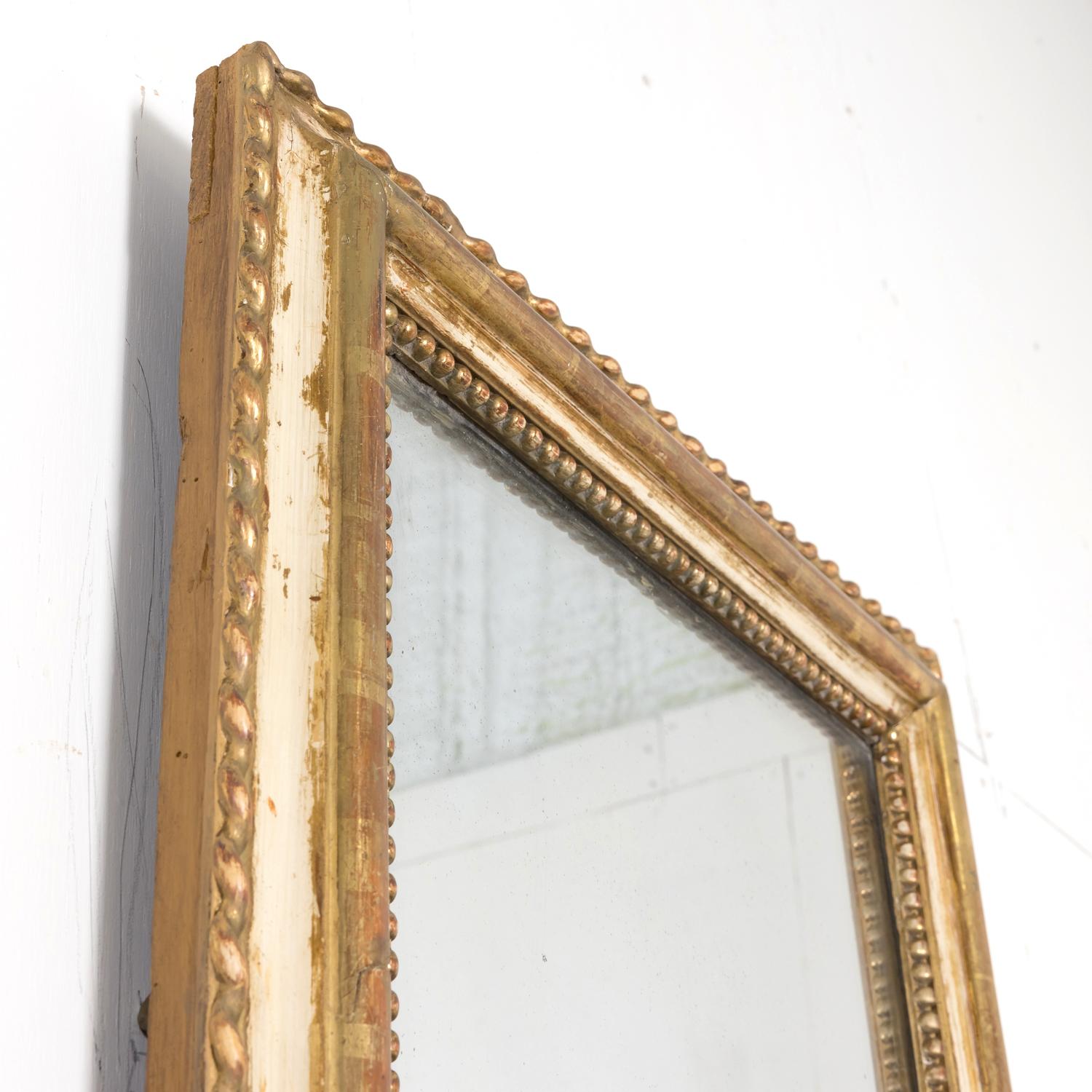 Miroir d'époque Louis Philippe du 19ème siècle peint et partiellement doré en vente 1
