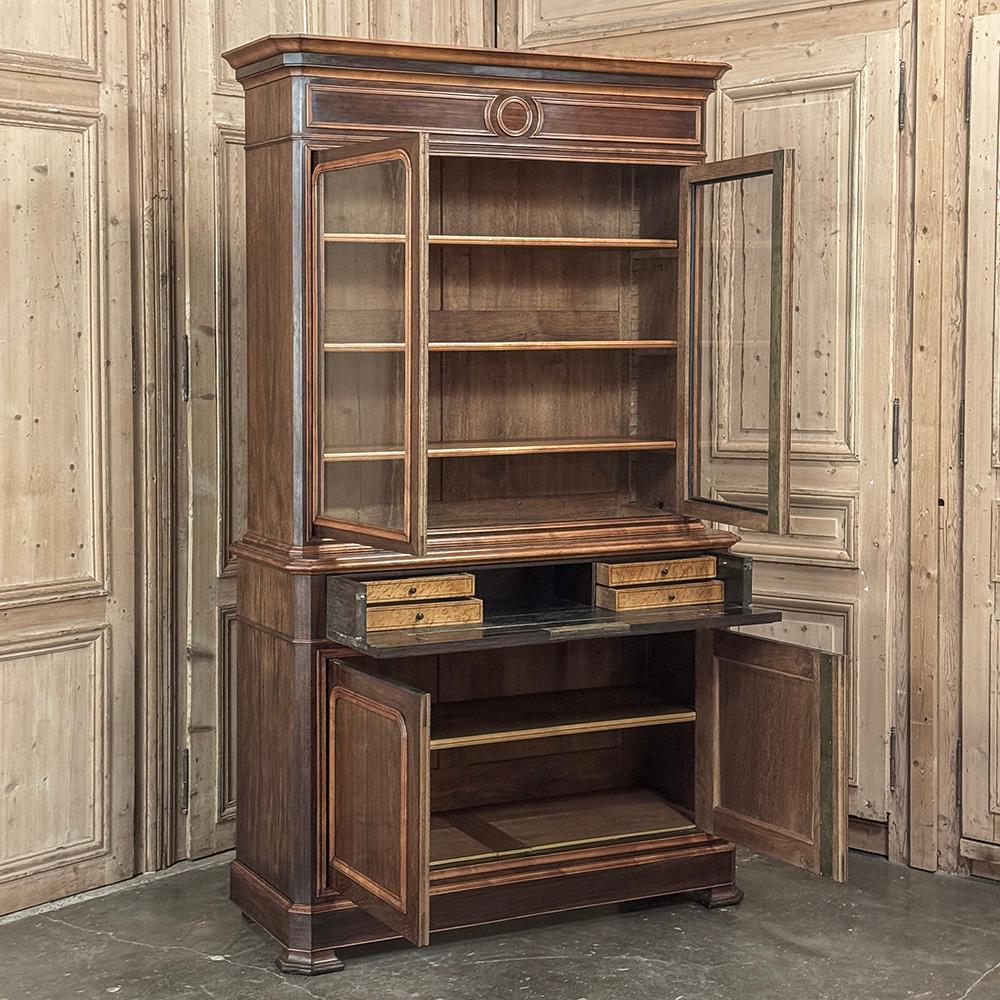 Secrétaire ~ Bibliothèque d'époque Louis Philippe du 19e siècle en vente 7