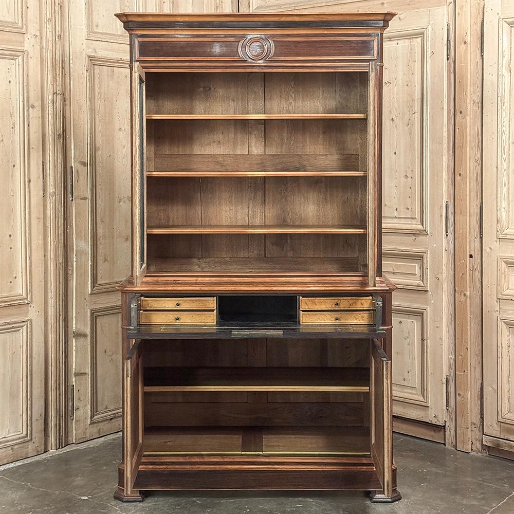 Secrétaire ~ Bibliothèque d'époque Louis Philippe du 19e siècle en vente 11