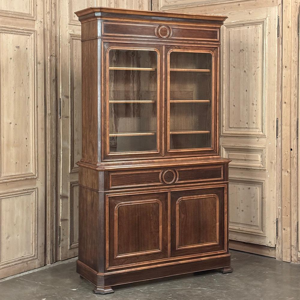 Louis-Philippe Secrétaire ~ Bibliothèque d'époque Louis Philippe du 19e siècle en vente