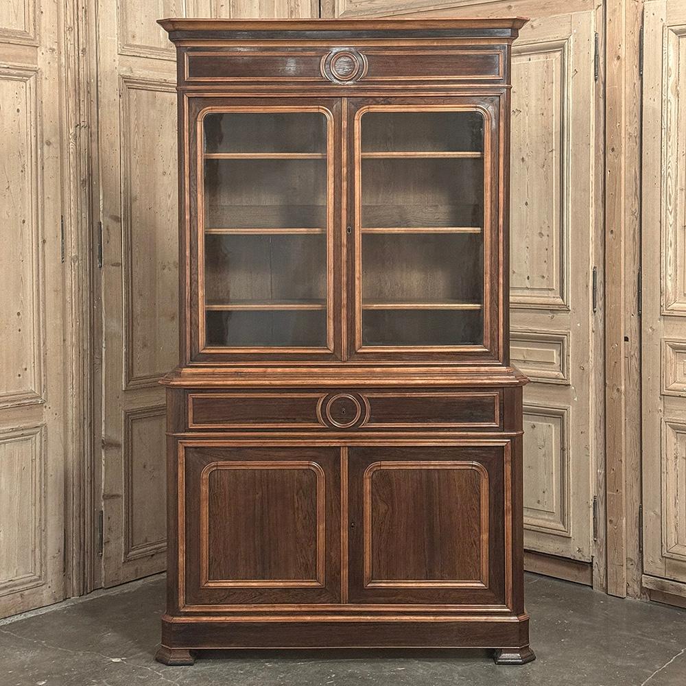 Français Secrétaire ~ Bibliothèque d'époque Louis Philippe du 19e siècle en vente