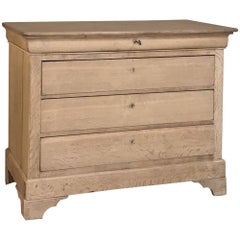 19th Century French Louis Philippe Period Stripped Oak Commode