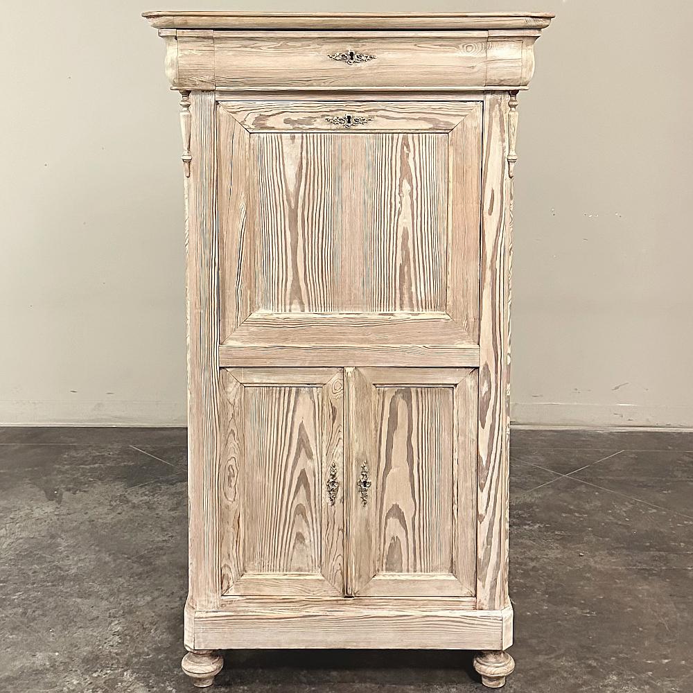 19. Jahrhundert Französisch Louis Philippe Periode Stripped Kiefer Sekretär im Zustand „Gut“ im Angebot in Dallas, TX