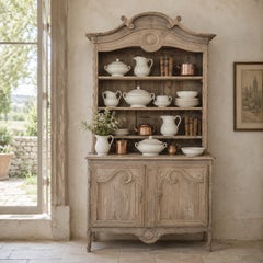 19th Century French Louis Philippe Period Stripped Pine Vaisselier ~ Bookcase