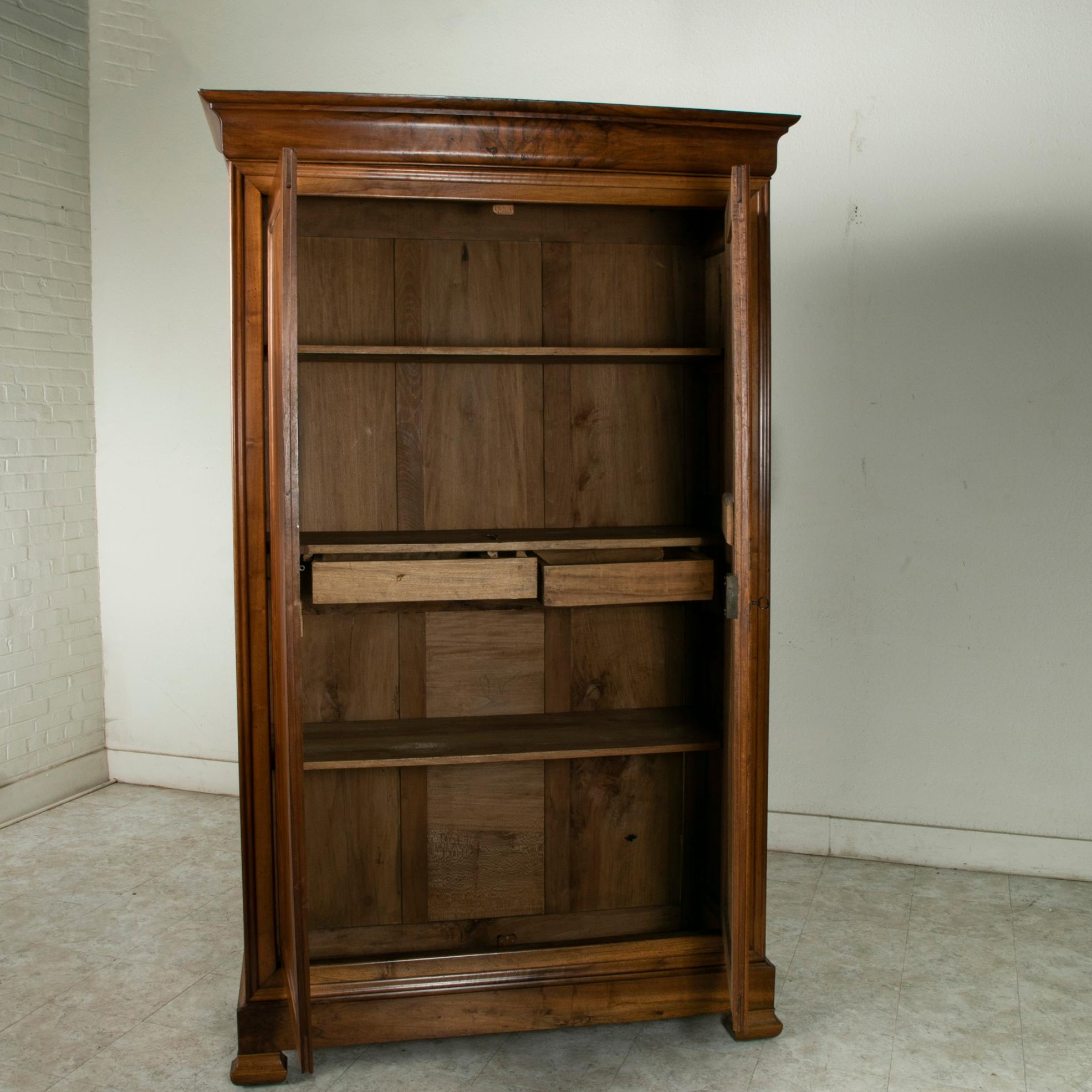 19th Century French Louis Philippe Period Walnut Armoire 3