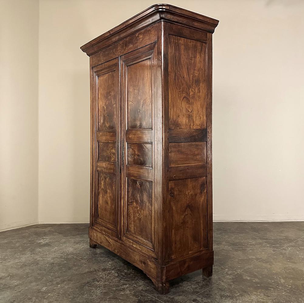 19th Century French Louis Philippe Period Walnut Armoire In Good Condition For Sale In Dallas, TX