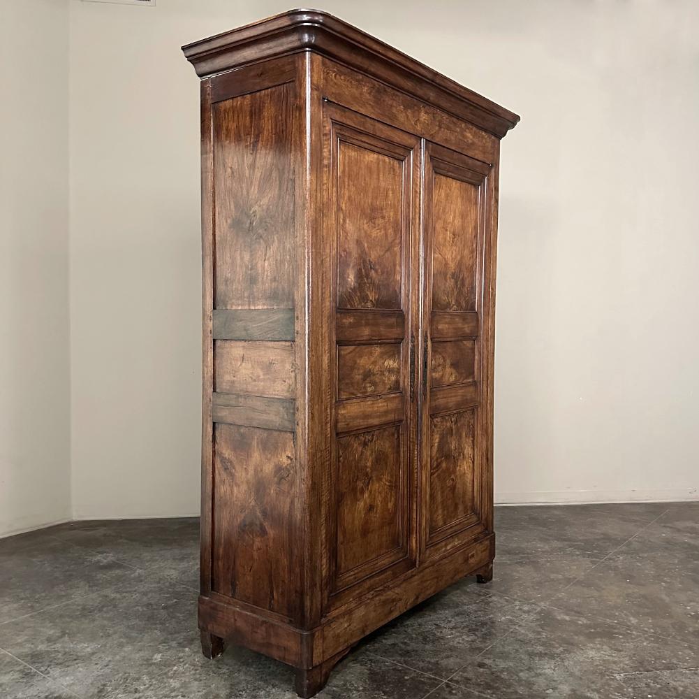 Mid-19th Century 19th Century French Louis Philippe Period Walnut Armoire For Sale