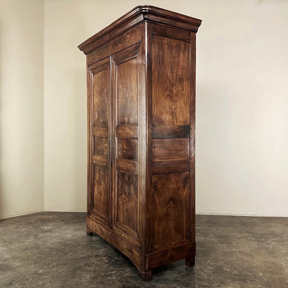 19th Century French Louis Philippe Period Walnut Armoire For Sale 1