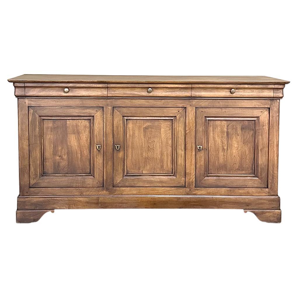 19th Century French Louis Philippe Period Walnut Buffet ~ Enfilade ~ Credenza