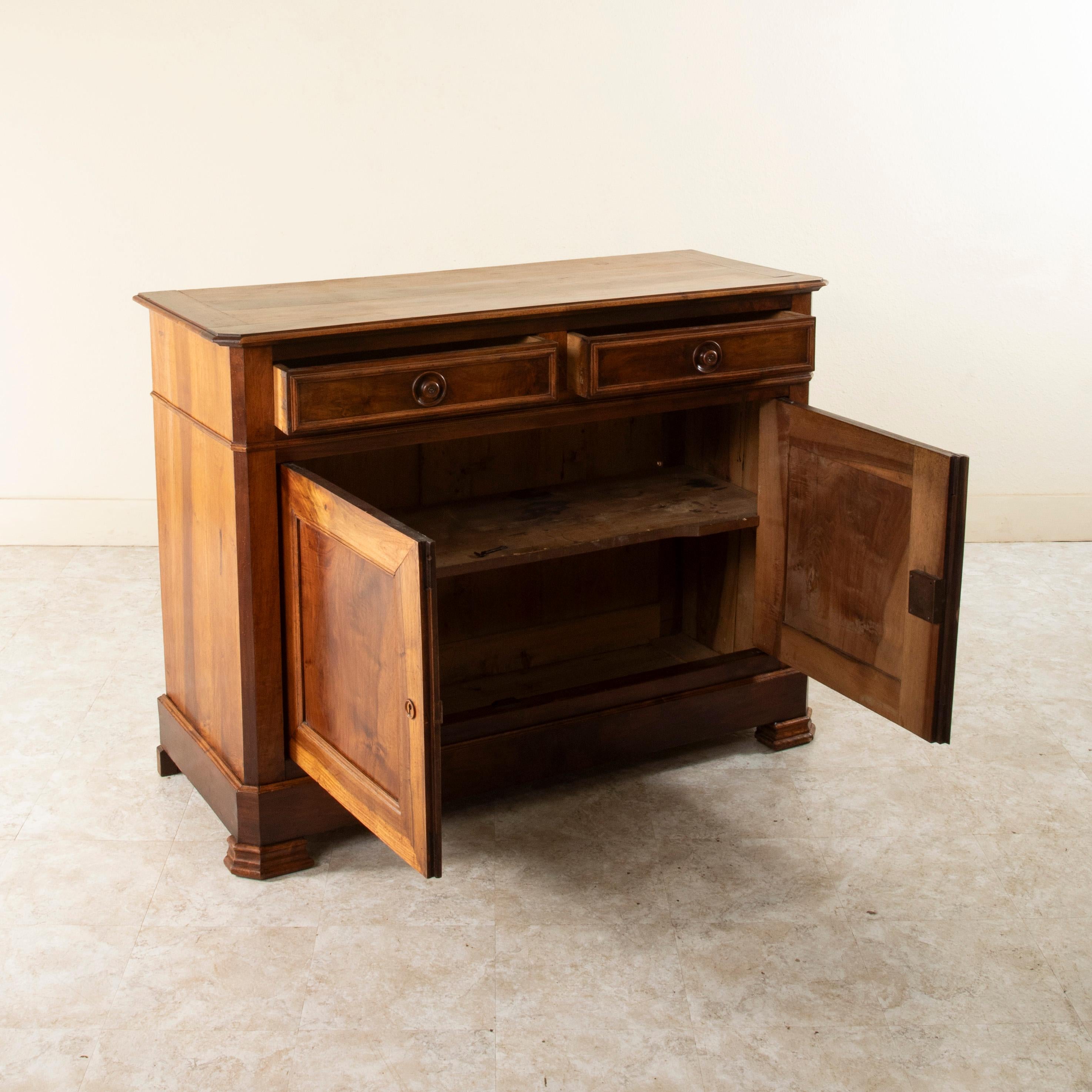 19th Century French Louis Philippe Period Walnut Buffet or Sideboard, 21-in deep For Sale 3