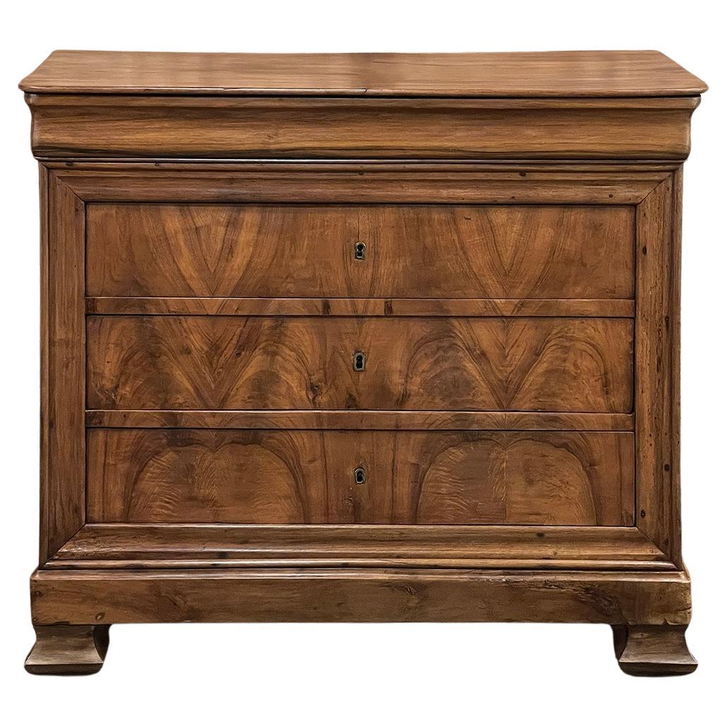 19th Century French Louis Philippe Period Walnut Commode For Sale