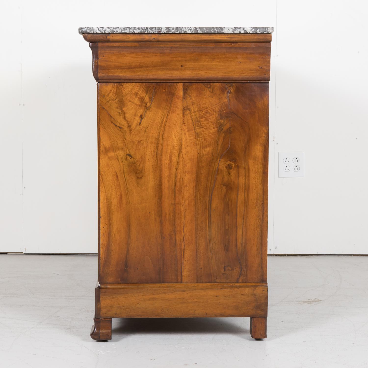 19th Century French Louis Philippe Period Walnut Commode with Bookmatched Front 15