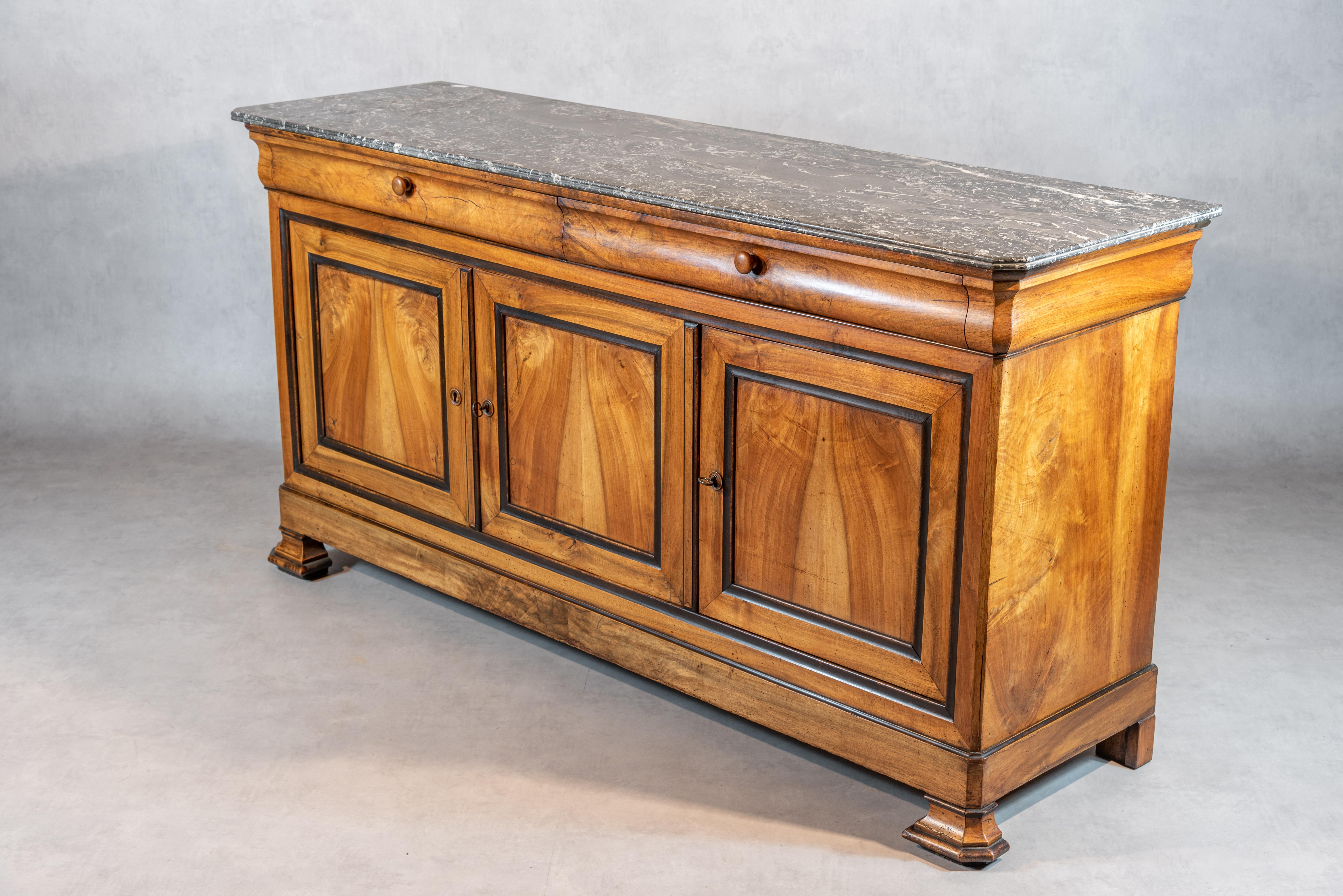 19th Century French Louis Philippe Period Walnut Sideboard 1