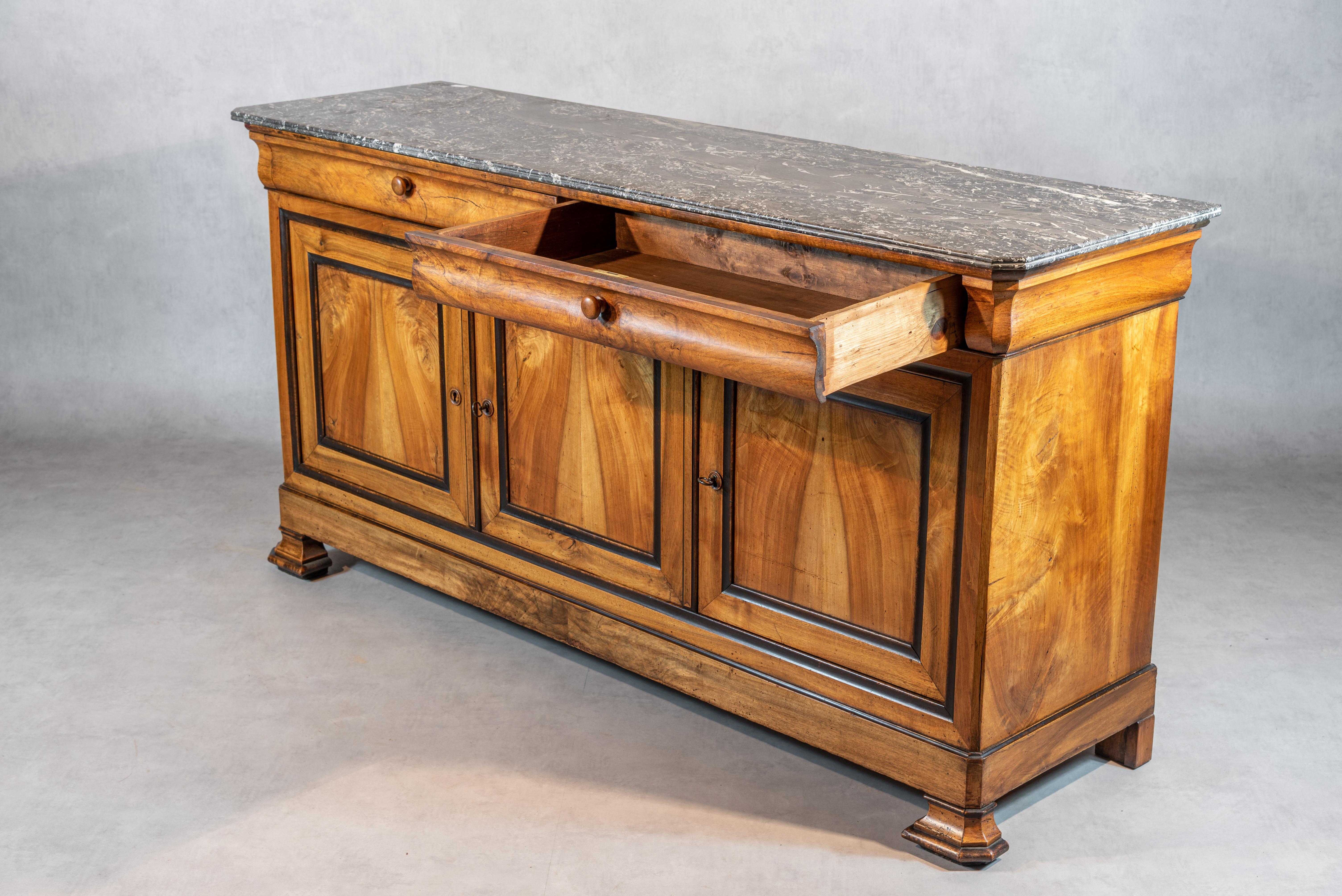 19th Century French Louis Philippe Period Walnut Sideboard 2