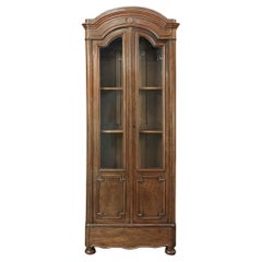 Vitrine ~ Bibliothèque en noyer d'époque Louis Philippe du 19e siècle
