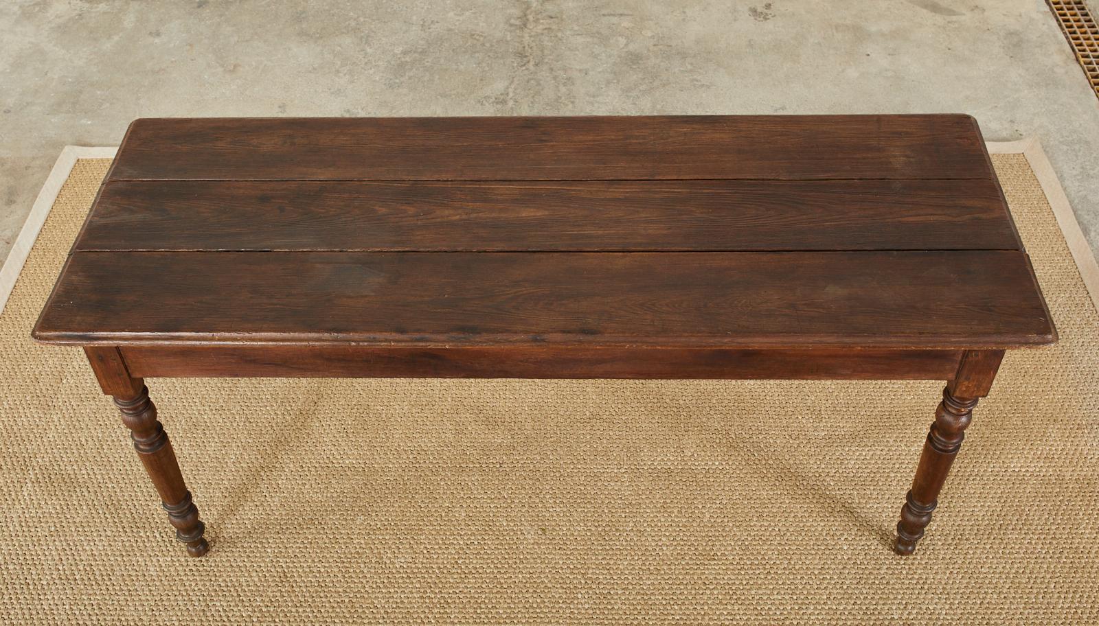 19th Century French Louis Philippe Pine Farmhouse Table 1
