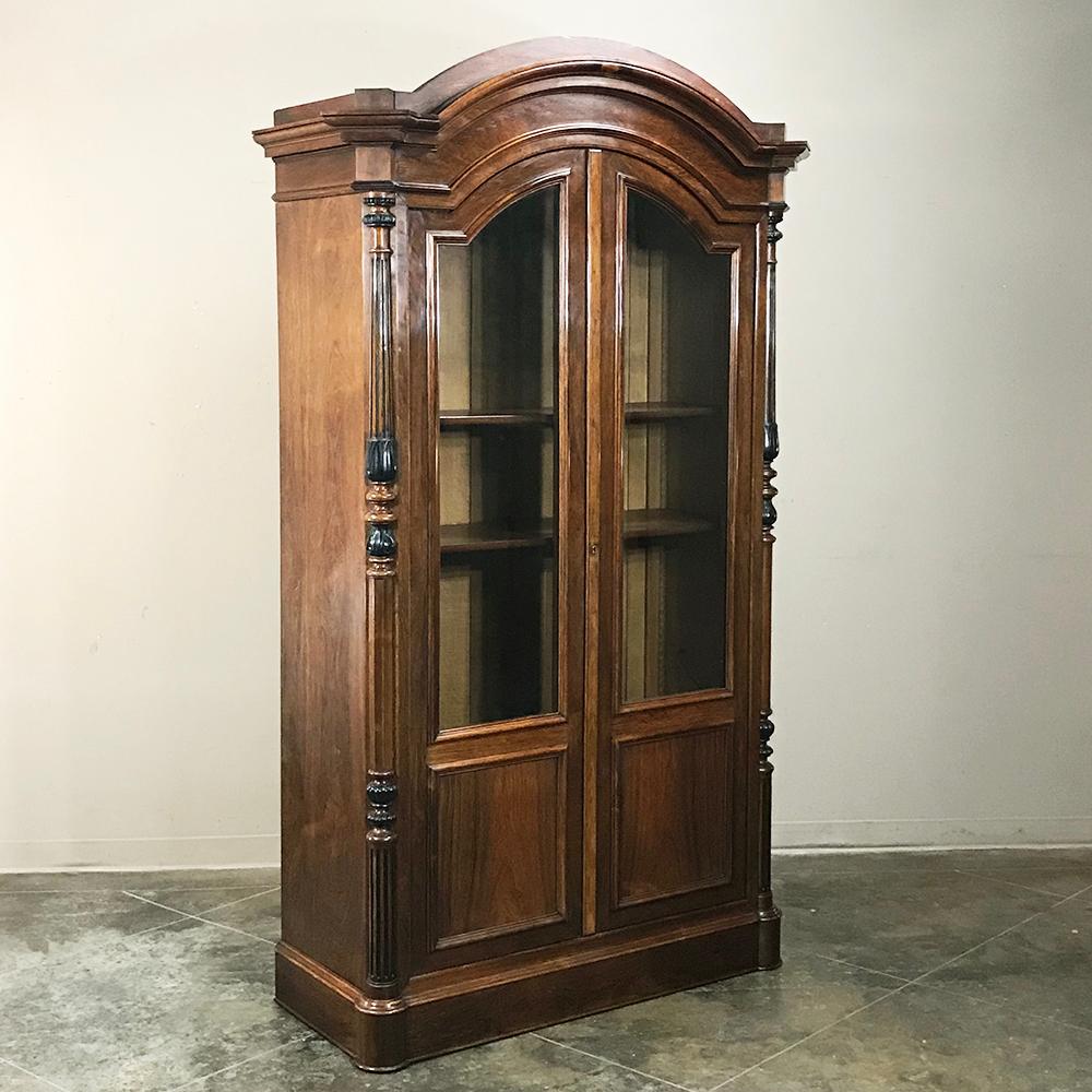 19th Century French Louis Philippe Rosewood Bookcase is the perfect choice for those with a special collection, prized family heirlooms, or for your library of books!  Rosewood, sometimes called Kingwood, was considered the finest furniture wood