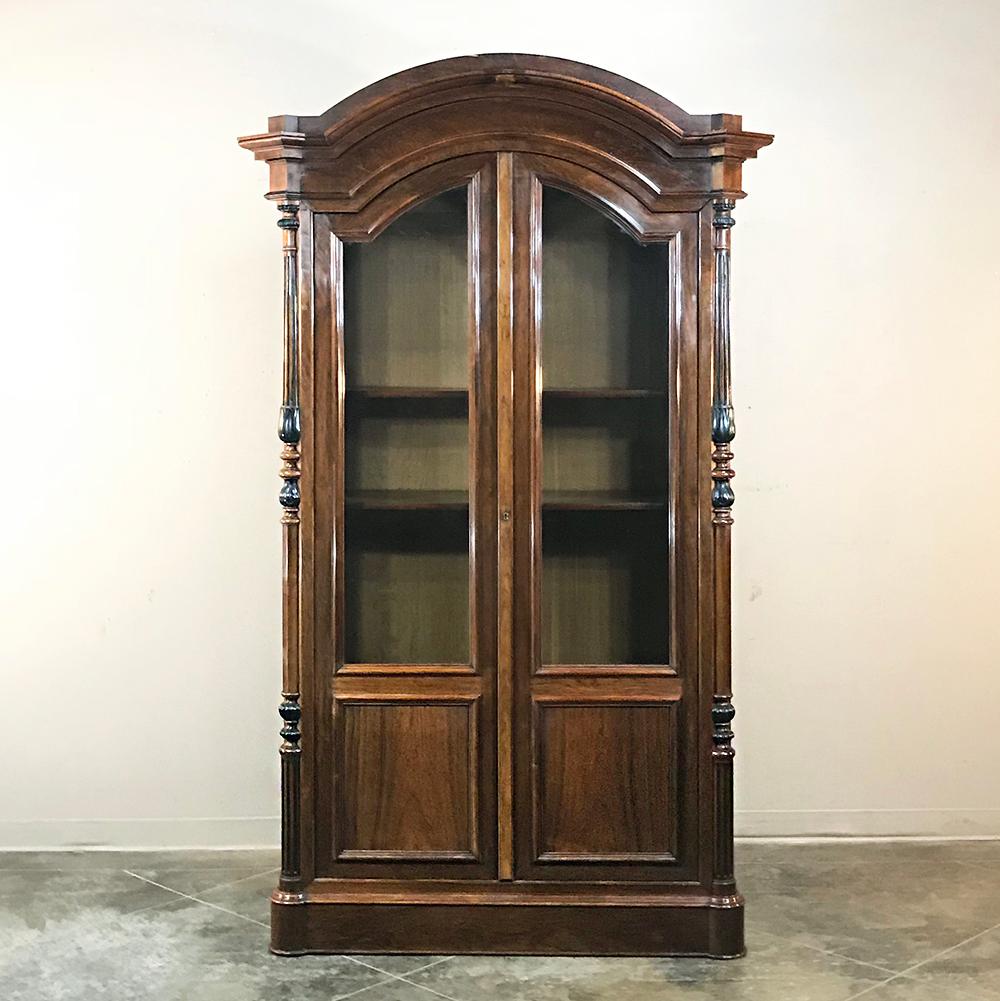 19th Century French Louis Philippe Rosewood Bookcase In Good Condition For Sale In Dallas, TX