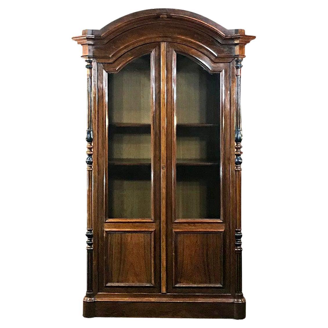 19th Century French Louis Philippe Rosewood Bookcase For Sale