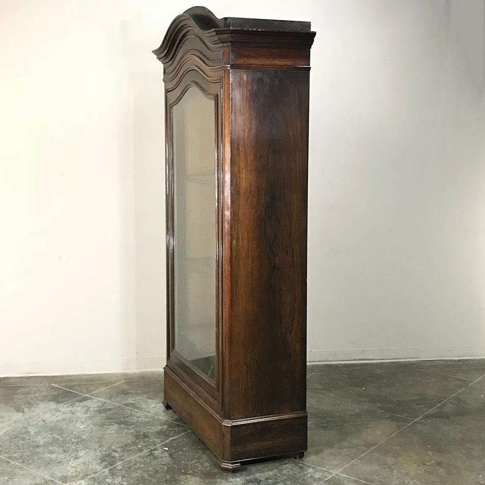 19th Century French Louis Philippe Rosewood Display Armoire, Bookcase In Good Condition In Dallas, TX