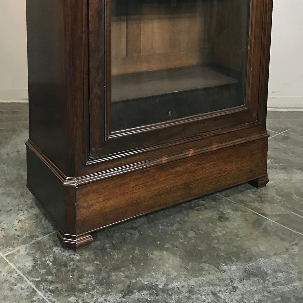 Glass 19th Century French Louis Philippe Rosewood Display Armoire, Bookcase