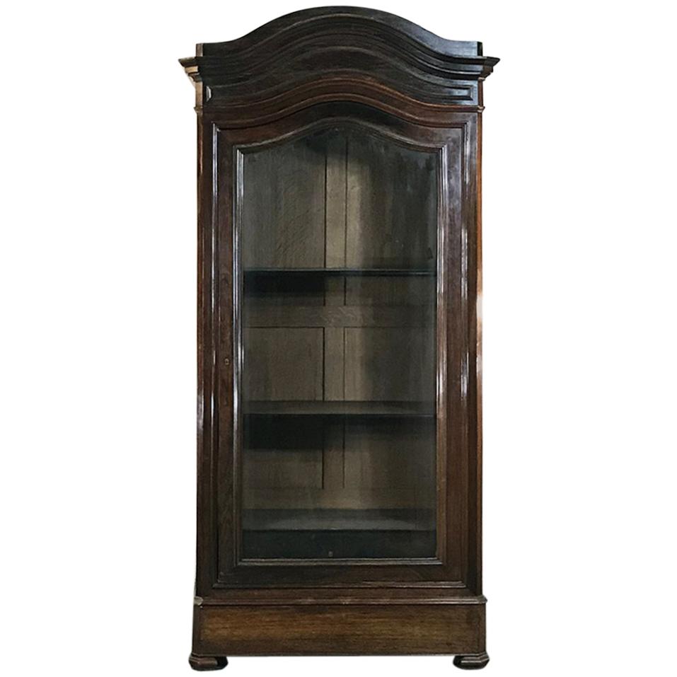 19th Century French Louis Philippe Rosewood Display Armoire, Bookcase