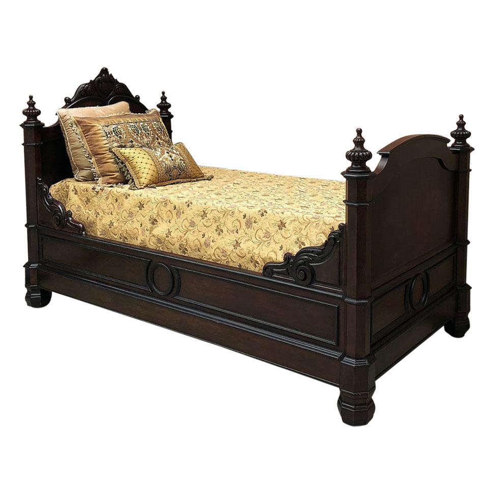 Angloindian Embossed Brass And Rosewood Day Bed For Sale at 1stDibs