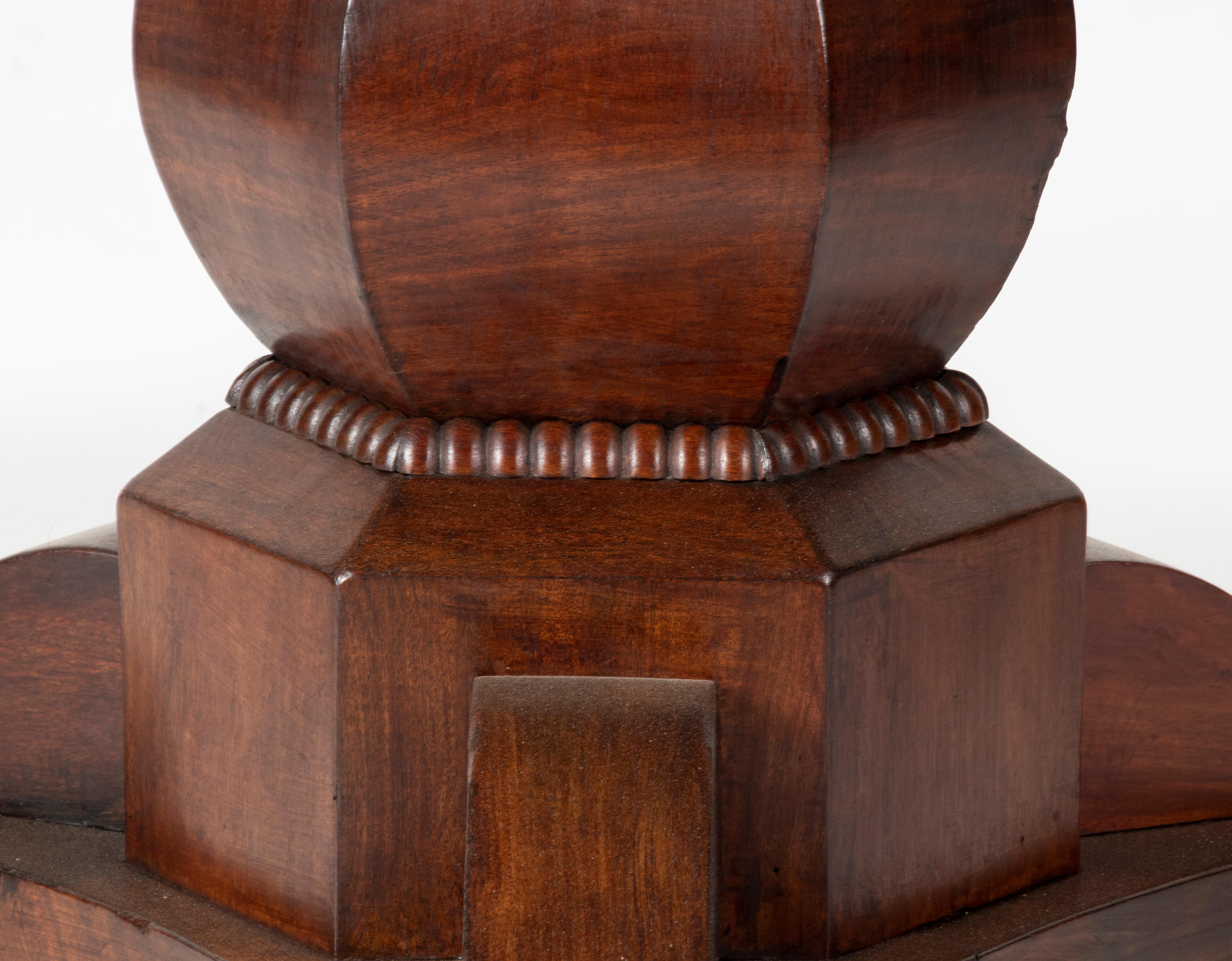 19th Century French Louis Philippe Round Dining Room Table Mahogany Veneered 1