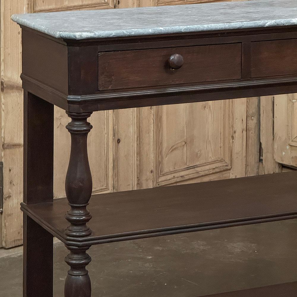 Marble 19th Century French Louis Philippe Server ~ Console ~ Etagere For Sale
