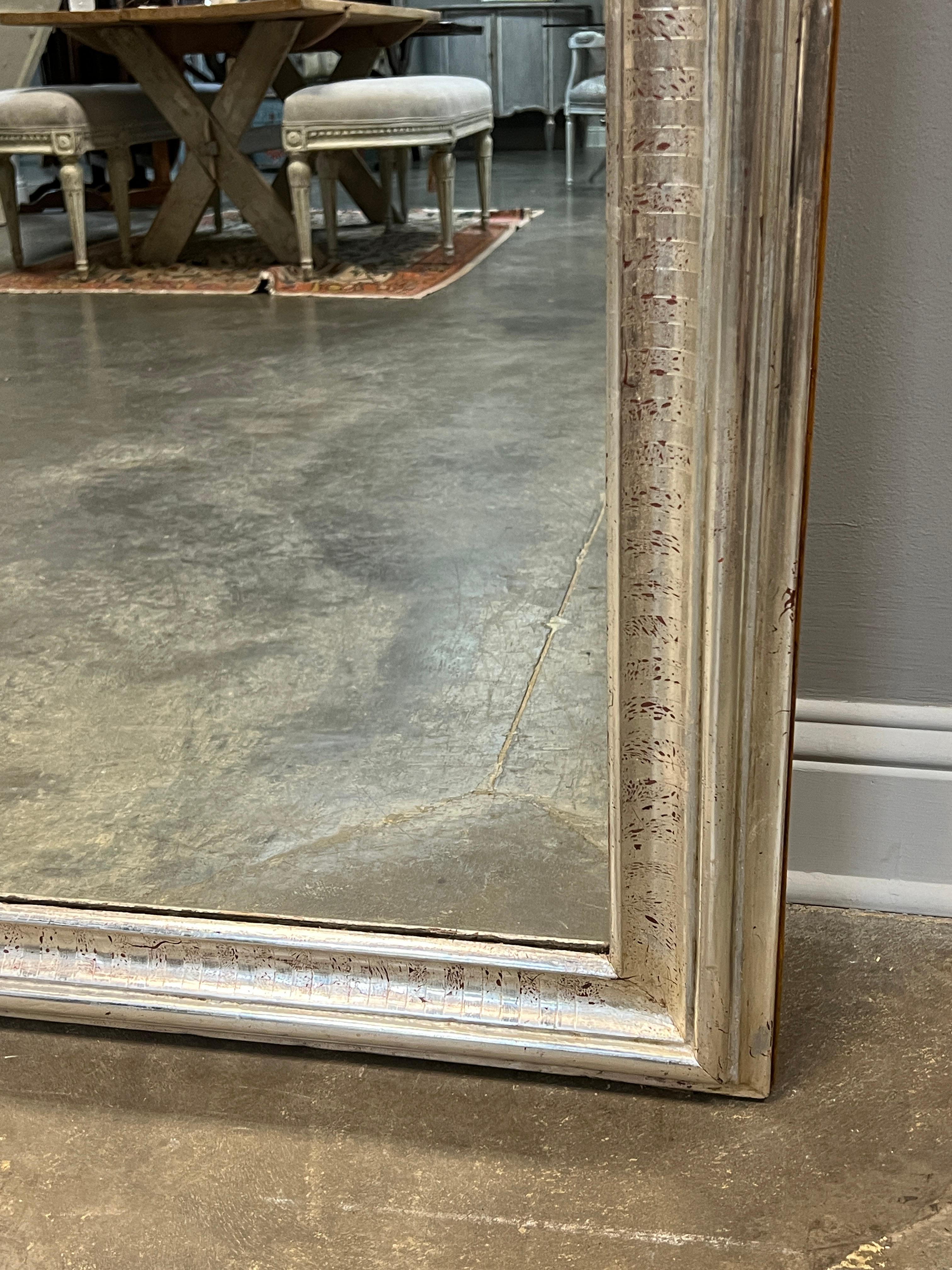 19th Century French Louis Philippe Silver Gilt Mirror 1