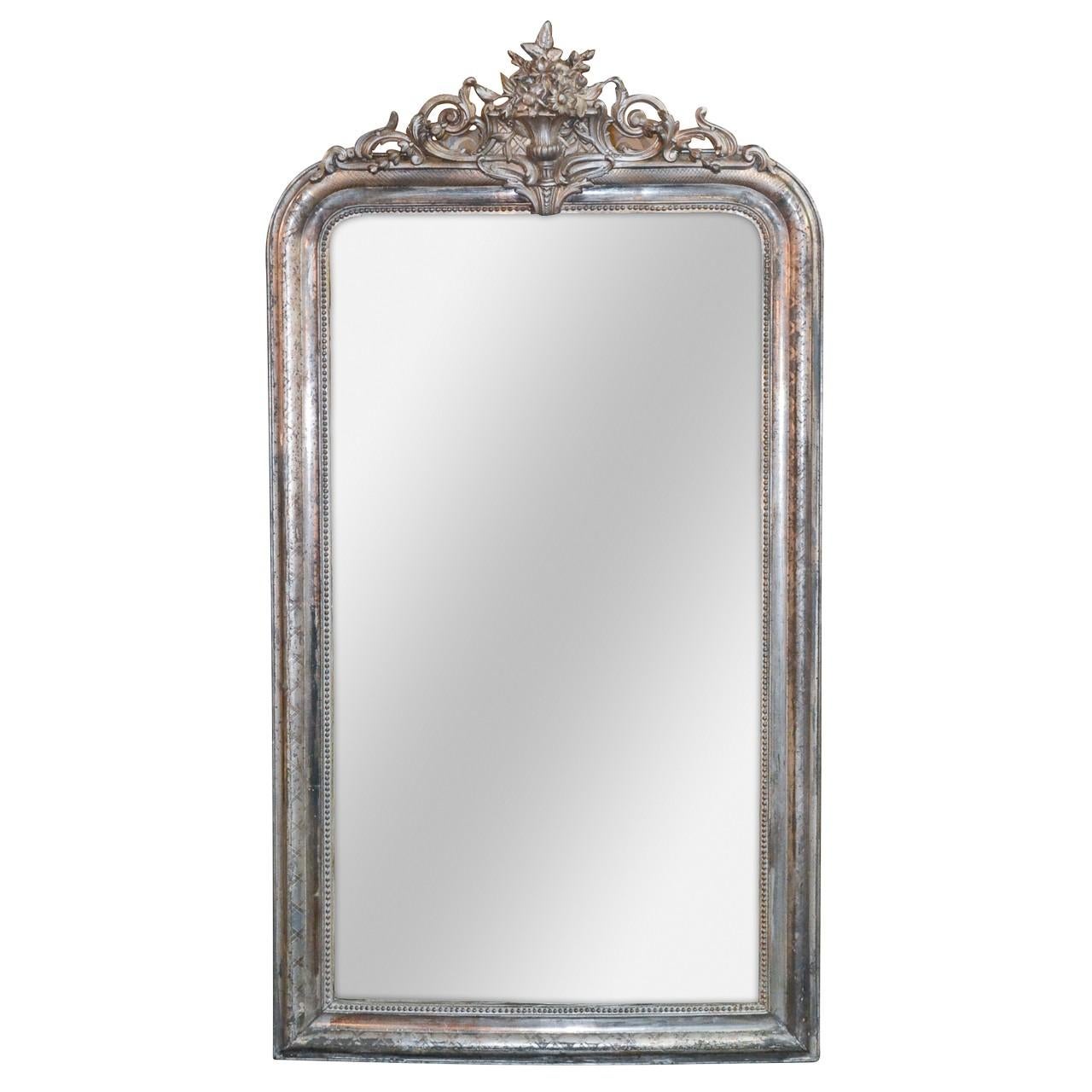 19th Century French Louis Philippe Silver Gilt Mirror