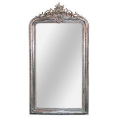Antique 19th Century French Louis Philippe Silver Gilt Mirror