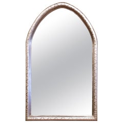 19th Century French Louis Philippe Silver Leaf Cathedral Wall Mirror