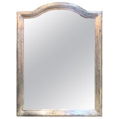Antique 19th Century French Louis Philippe Silver Leaf Mirror