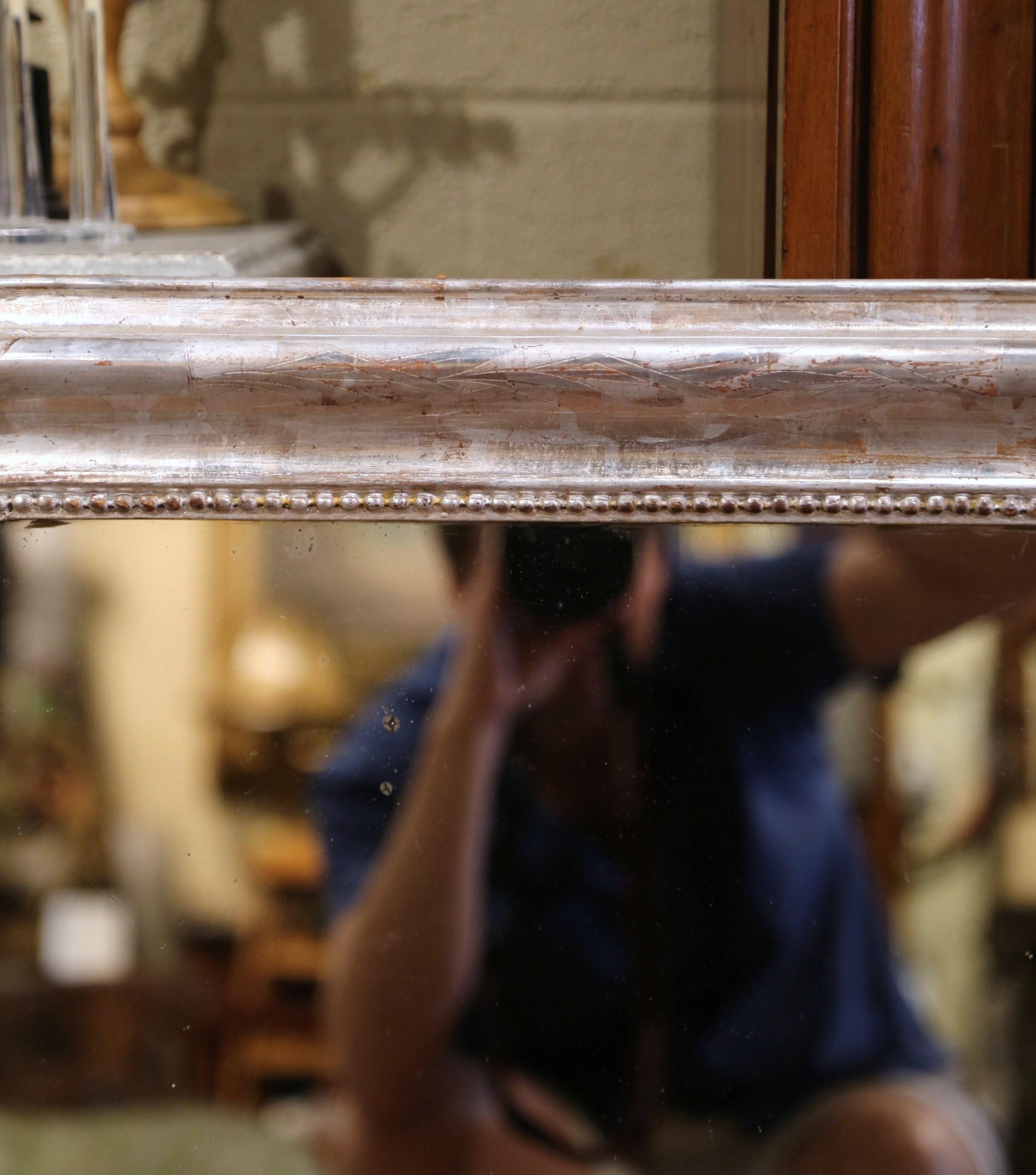 19th Century French Louis Philippe Silver Leaf Wall Mirror 2